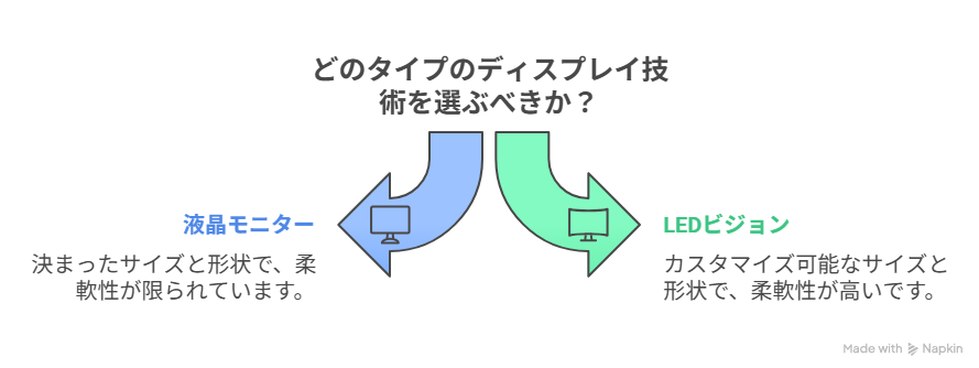 液晶とLEDの違いを図解いrスト