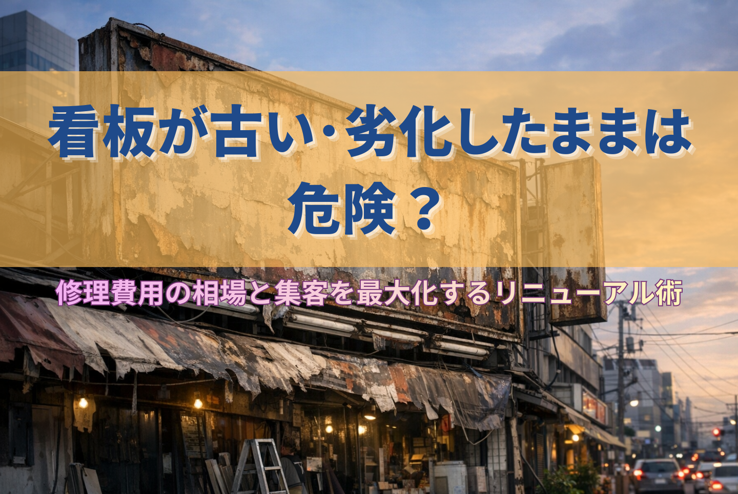 看板が古い・劣化したままは危険？修理費用の相場と集客を最大化するリニューアル術