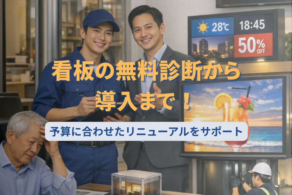 看板が古い・劣化したままは危険？修理費用の相場と集客を最大化するリニューアル術