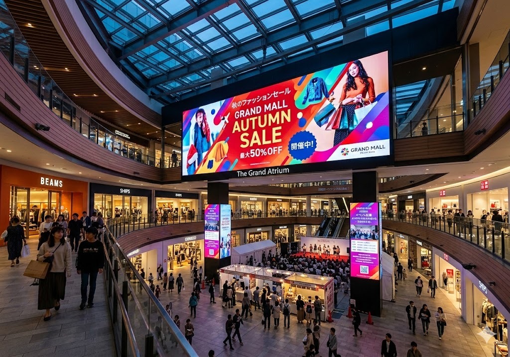 商業施設の集客を加速させる大型LEDビジョンの技術と空間演出の活用