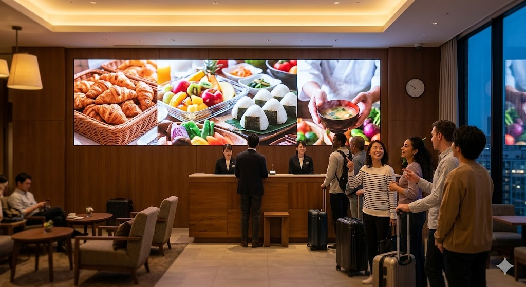 ホテルの待ち時間さえも宿泊体験のひとつに変えてしまう映像の力