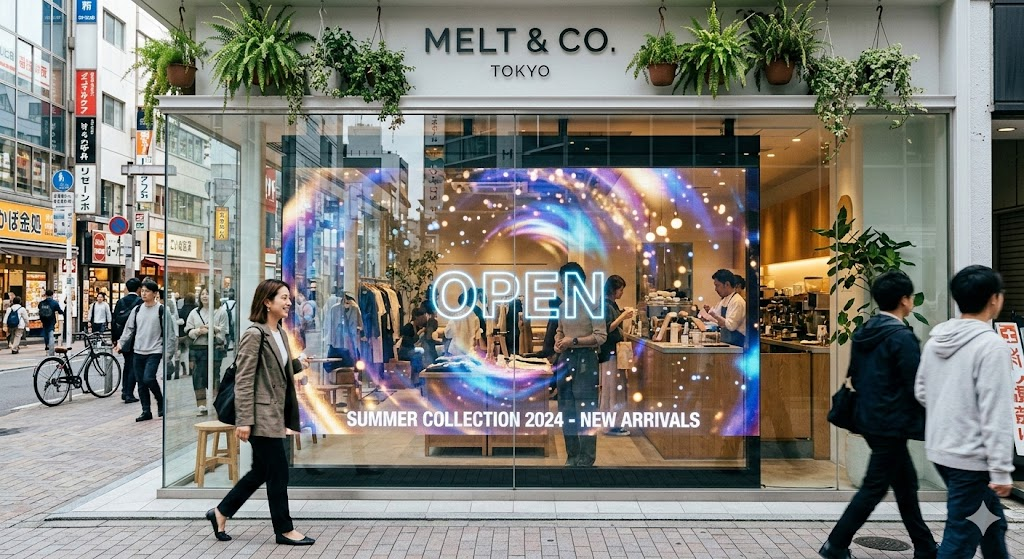 視界を遮らずに風景と映像が溶け込むシースルーサイネージの魅力