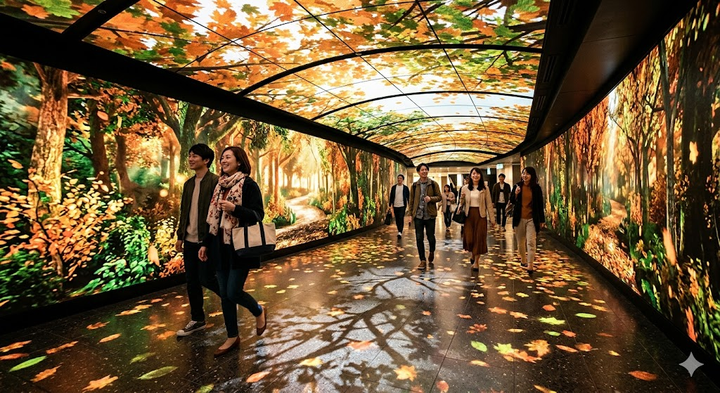 空間そのものを情報に変えて没入させる次世代サイネージ