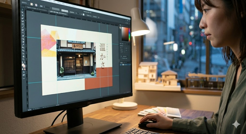 写真や文字の配置にこだわり抜き一瞬のすれ違いで内容が伝わる工夫を凝らす