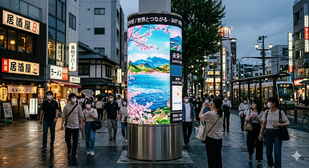 屋外で目を引く円形LEDビジョンの選び方とイベントで背景を彩る